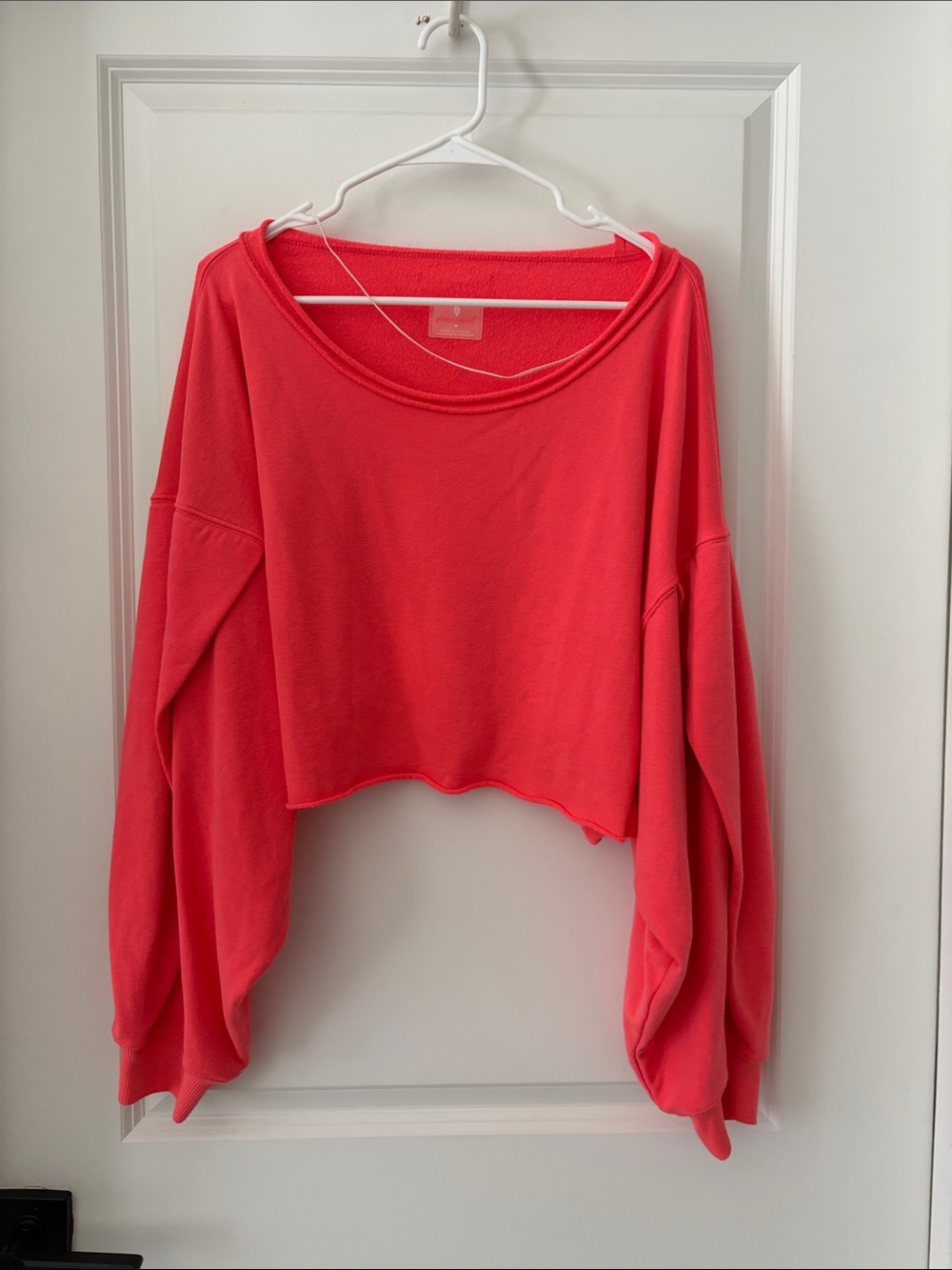 Free people Cropped Long-Sleeve Women's Top in Coral Pink